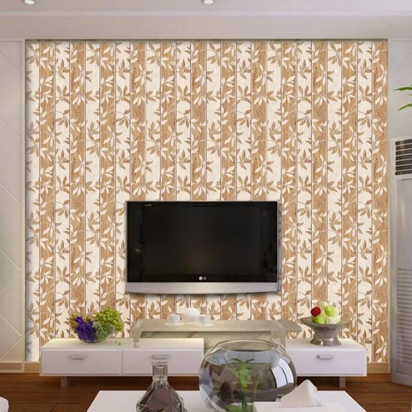 

New Arrival Vintage Leaves Stripe Wall Paper Living Room Tv Backdrop Wallpaper Diy Mural Bathroom Pvc Wallpaper Roll Ez101