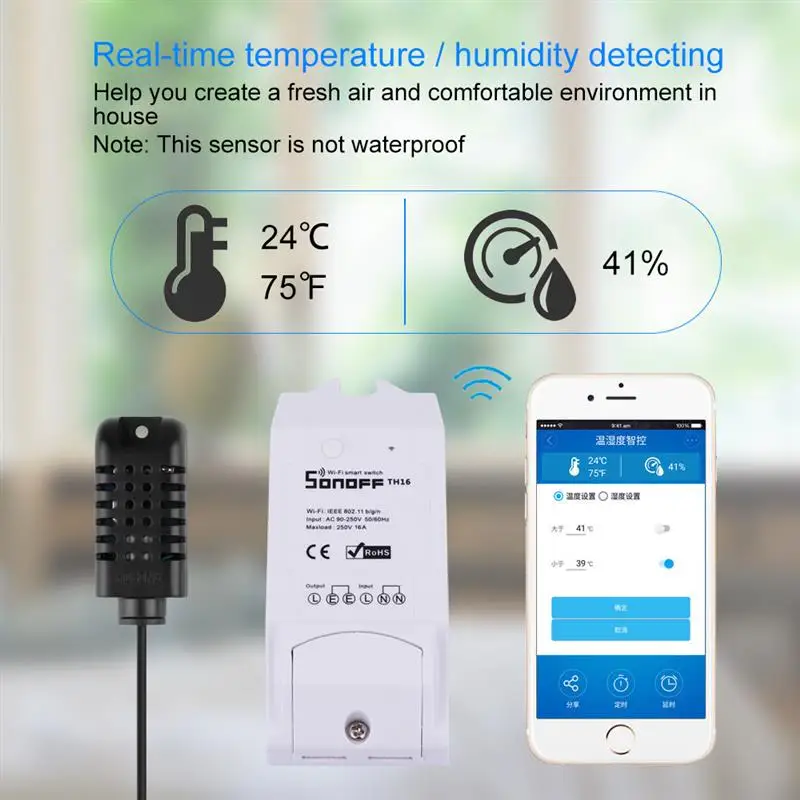 Монитор Sensor16a беспроводной умный датчик температуры и влажности дистанционное