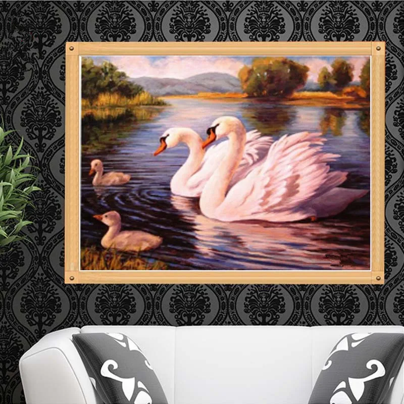 5D Diy алмазная живопись животное лебедь Вышивка крестом Алмазная вышивка круглые