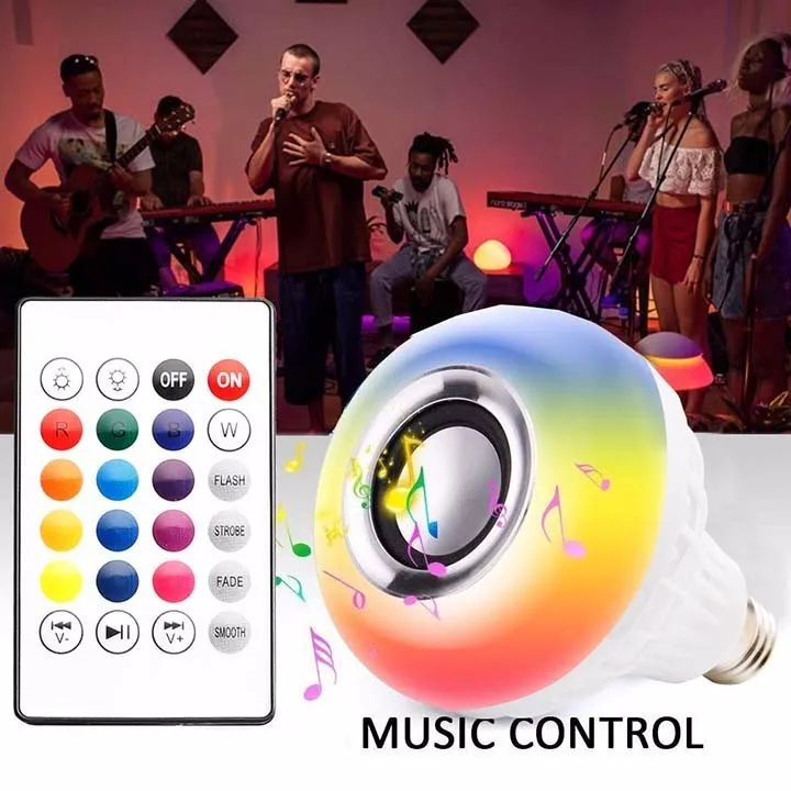 E27 Беспроводной Bluetooth Динамик + 12 W RGB лампы светодио дный лампа Smart света