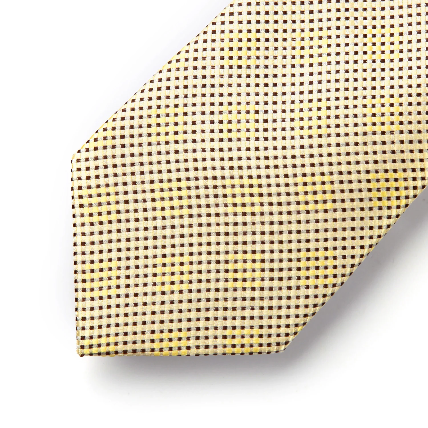 New Plaid Check Yellow Color Mens Tie Woven Silk Necktie Handkerchief Set TC631E8S | Аксессуары для одежды