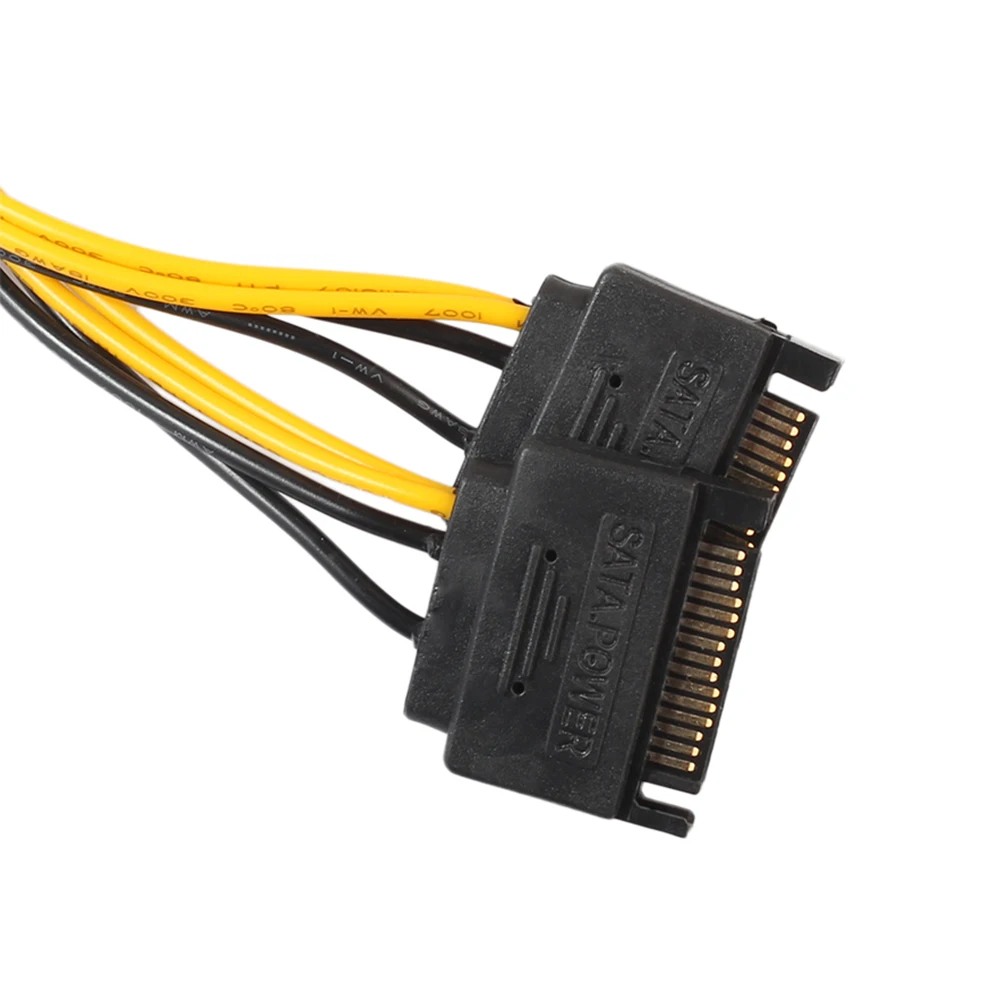 Двойной 15Pin SATA к PCI E 8 контактный кабель PC компьютер Видеокарта шнур питания| |