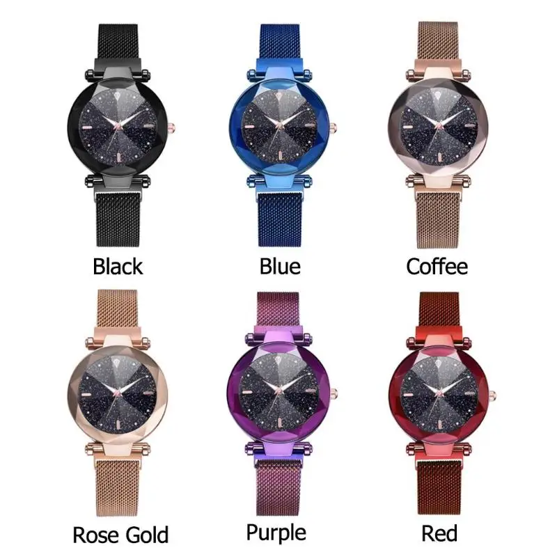 

Luxury Purple Vibrato Ladies Watch Starry Sky Magnetic Watch Waterproof Female Wristwatch For Gift