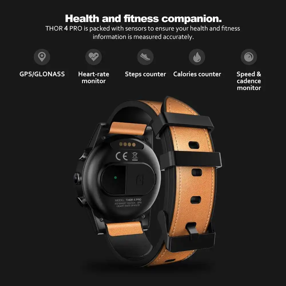 Фото Zeblaze THOR 4 PRO 4G SmartWatch 1.6inch Crystal Display GPS/GLONASS Quad Core 16GB 600mAh Hybrid Leather Straps Smart Watch Men Zeblaze THOR 4 PRO 4G SmartWatch 1.6inch Crystal Display GPS/GLONASS Quad Core 16GB 600mAh Hybrid Leather Straps Smart Watch Men