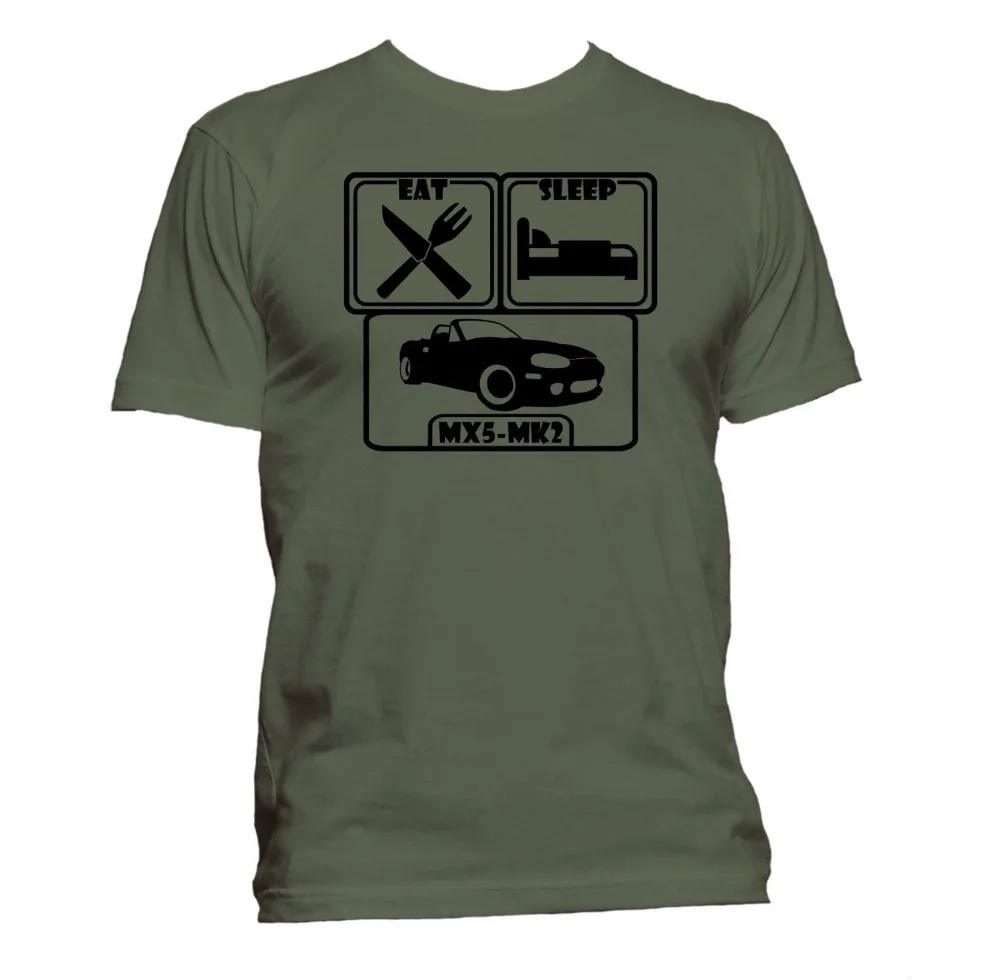 Модная Новая Летняя Повседневная Уличная футболка Crossfit Eat. Сна. MX-5 Mk2. Смешная