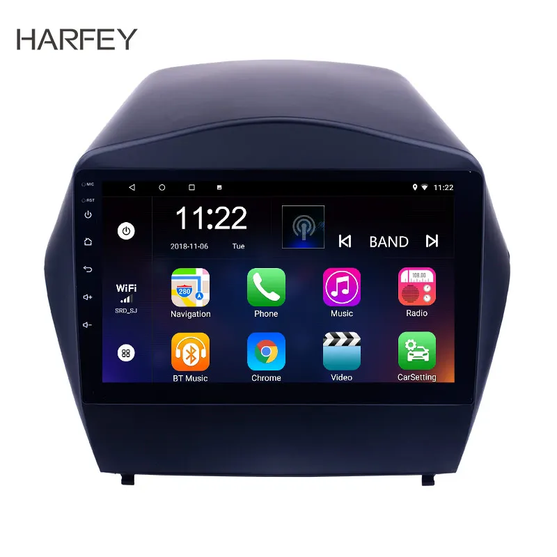 Harfey Android 9 0/8 1 &quot2Din GPS автомобильное радио для 2009 2011 2012 2013 2014 2015 Hyundai IX35 3G WiFi