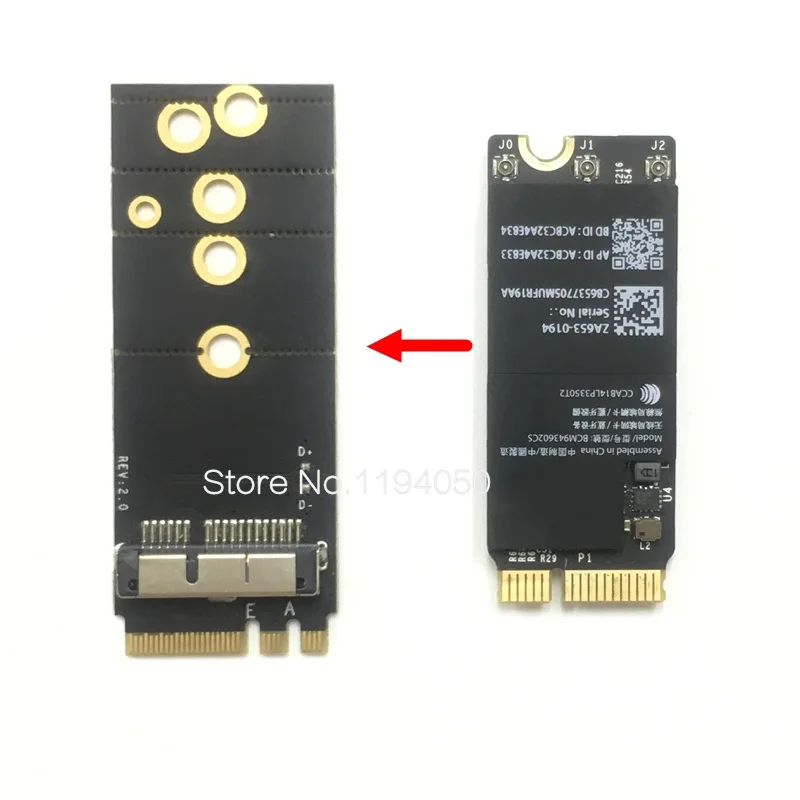 BCM94360CS2 BCM943224PCIEBT2 BCM94331CSAX BCM94331CD BCM94360CS BCM943602CS беспроводная карта для NGFF M.2 A / E адаптер