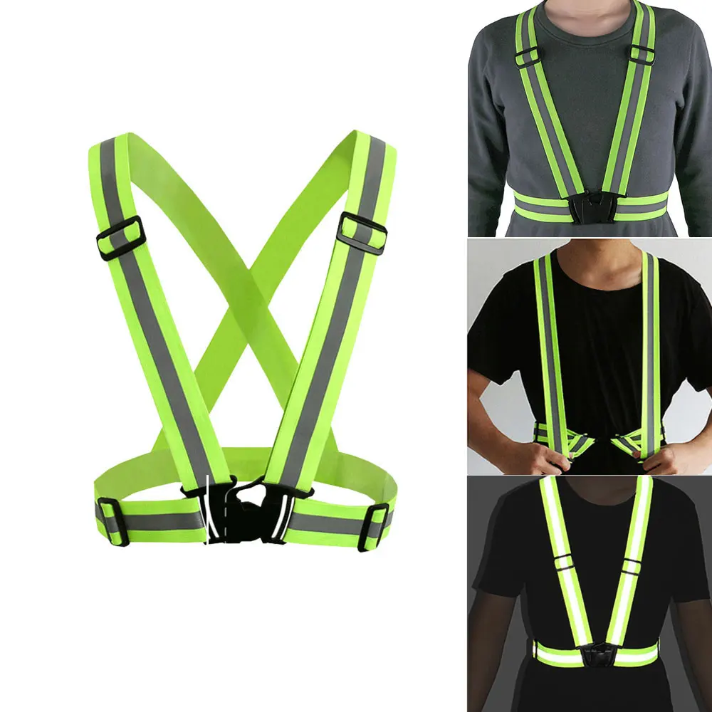 Светоотражающий жилет регулируемый дышащий для бега ходьбы езды на велосипеде