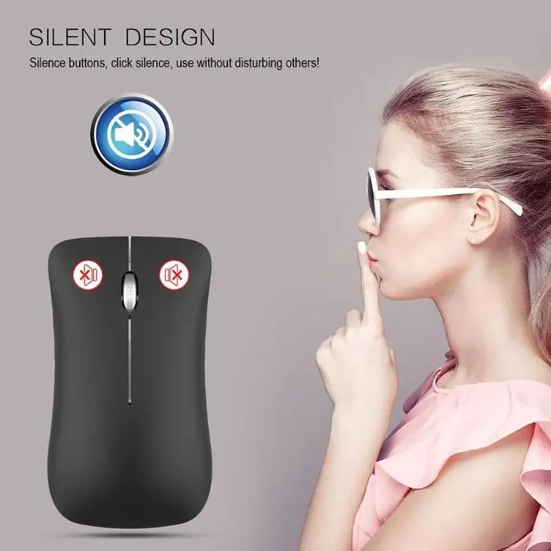 T23 2 4G Беспроводная Bluetooth мышь 1600 Точек на дюйм перезаряжаемая Бесшумная оптическая игровая для Mackbook