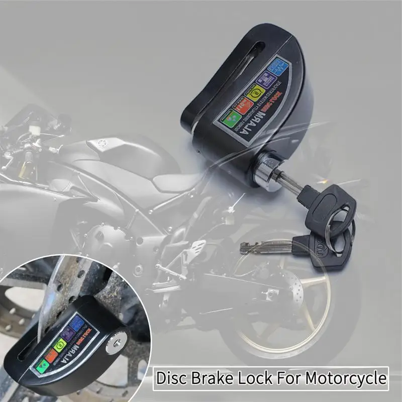 

Black Motorcycle Brake Lock Security Alarm Scooter Brake Lock Bicycle Aluminum Alloy Anti-theft Wheel Disc Protection