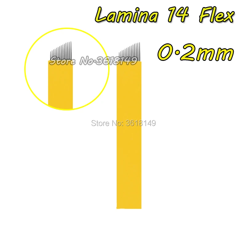 1000pcs Lamina Tebori 14 Flex Microblading Needles Tattoo Needle for Eyebrow Lip Agulha For Permanent Makeup 3D Embroidery