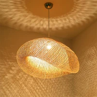 modern pendant lamp wood bamboo art pendant lights lighting rattan dining room home indoor luminaire kitchen fixtures decoration