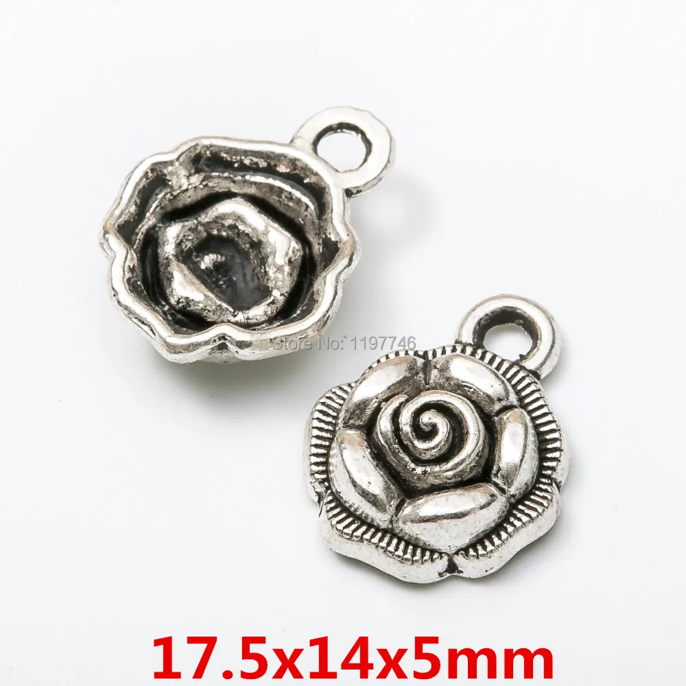 Camellia Rose 10pcs Various Zinc Alloy Silver plated Roses Charm Pendant Hollow Flower Connector DIY Jewelry Finding | Украшения и