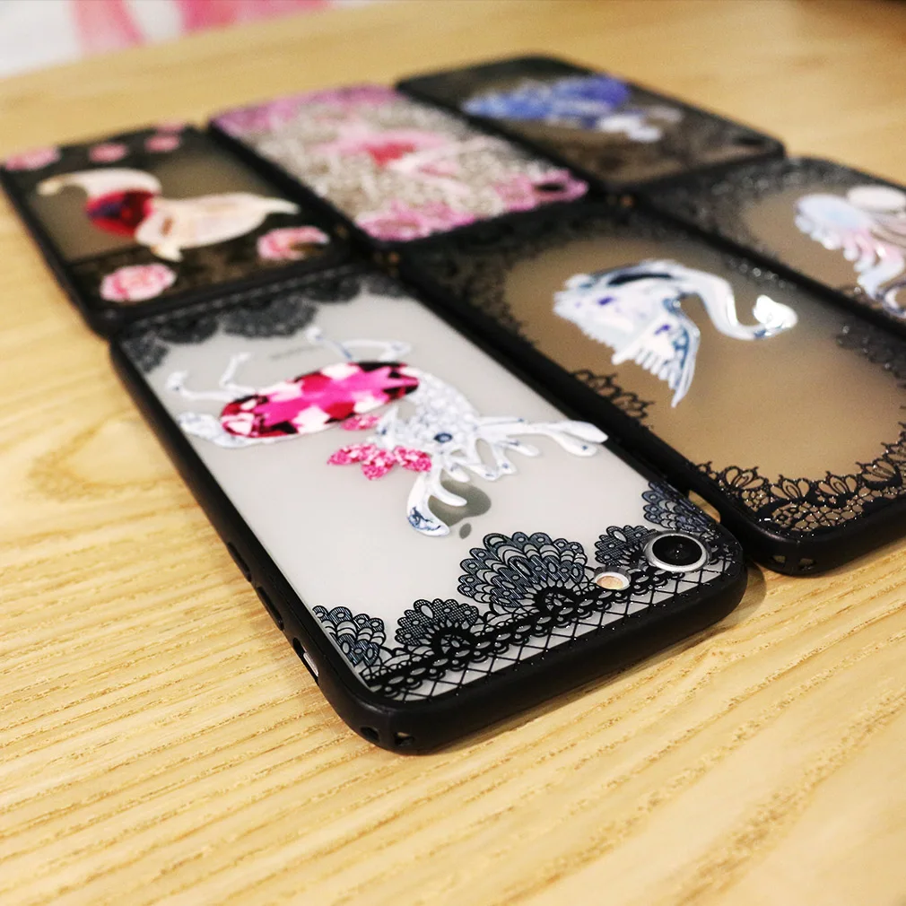 Case For Iphone 7 8 X Plus 6 6S Brand Luxury Girls Flower Cover 3D Plastic Ultra Thin Hard PC Protective Butterfly |