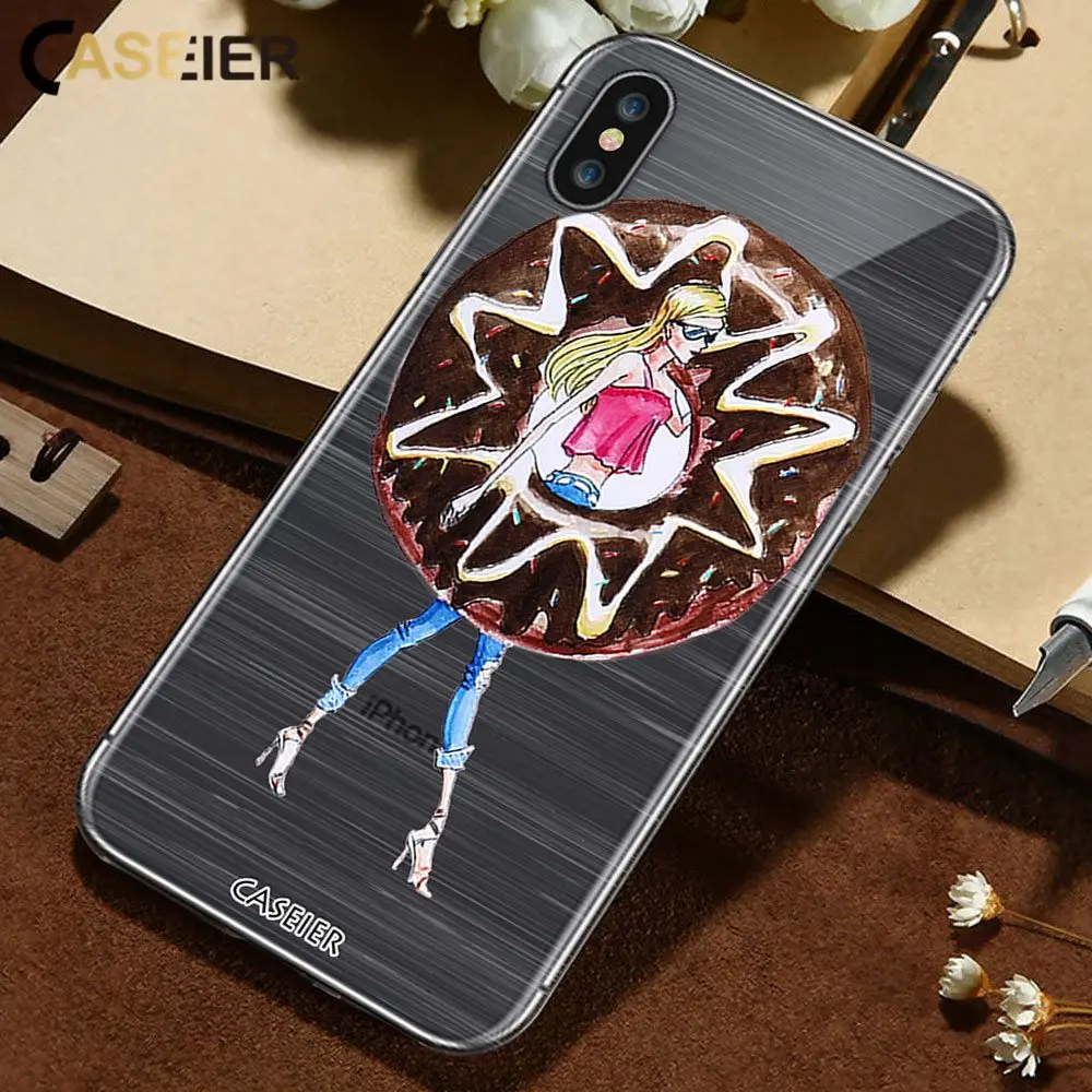 CASEIER Дамский чехол для телефона iPhone 7 8 X Мягкий силиконовый из ТПУ Plus сексуальный