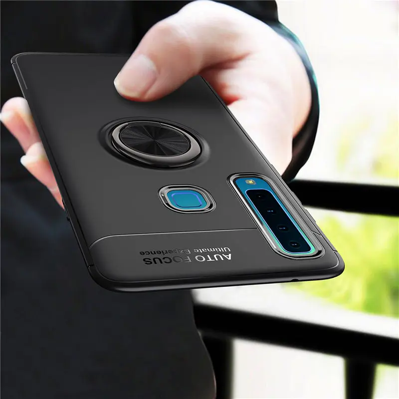 

For Samsung A9 2018 A920 A920F Case Silicone TPU Cover for Samsung Galaxy A9 2018 SM-A920 Magnetic Car Holder Ring TPU Cases