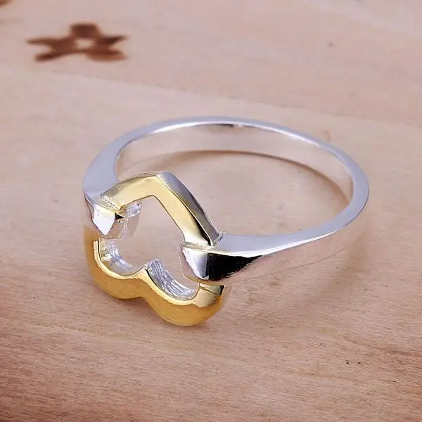 Женское кольцо из серебра 925 пробы с подвеской в виде сердца |