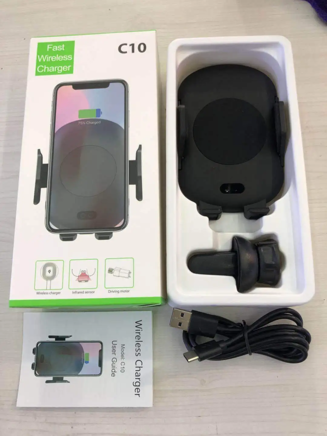 ЛМС 2 In1 Qi Беспроводной автомобиля Зарядное устройство для IPhone7 XS XR samsung S9 Быстрый Wi