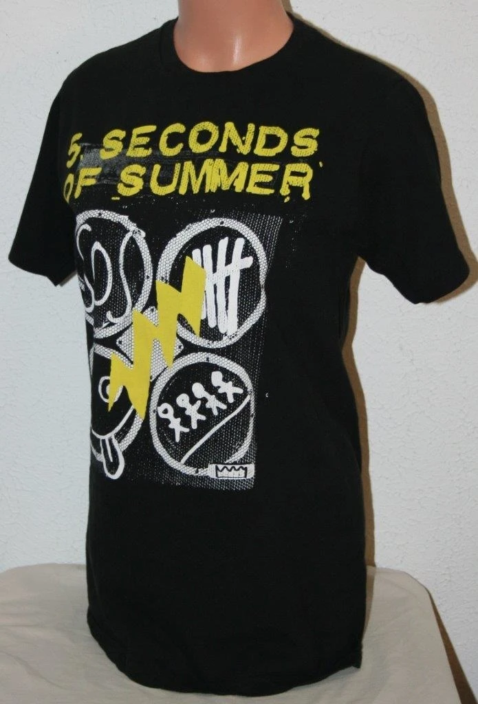 5 секунд лета средняя черная футболка грудь 35 &quot5SOS Женская |