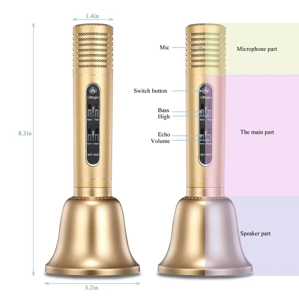 Bluetooth динамик беспроводной микрофон для караоке KTV плеер совместим с iPhone Android