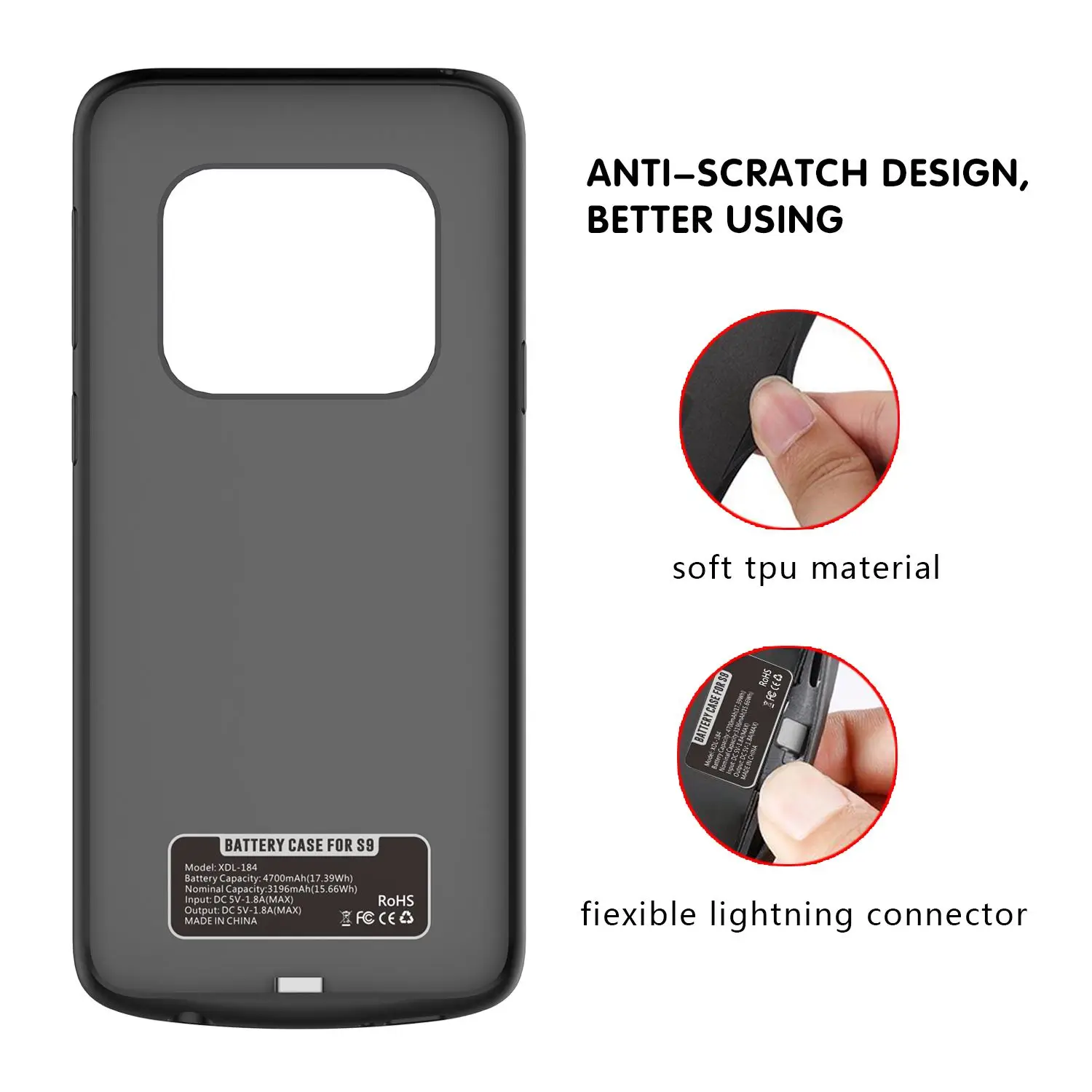 4700 mAh Батарея Зарядное устройство чехол для samsung Galaxy S9 случае внешнее резервное