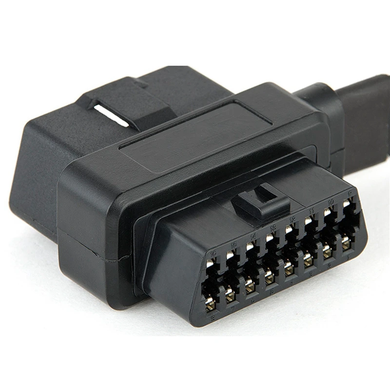 Плоский тонкий 16 контактный кабель OBD2 колено OBD 2 OBDII Удлинительный автомобильный