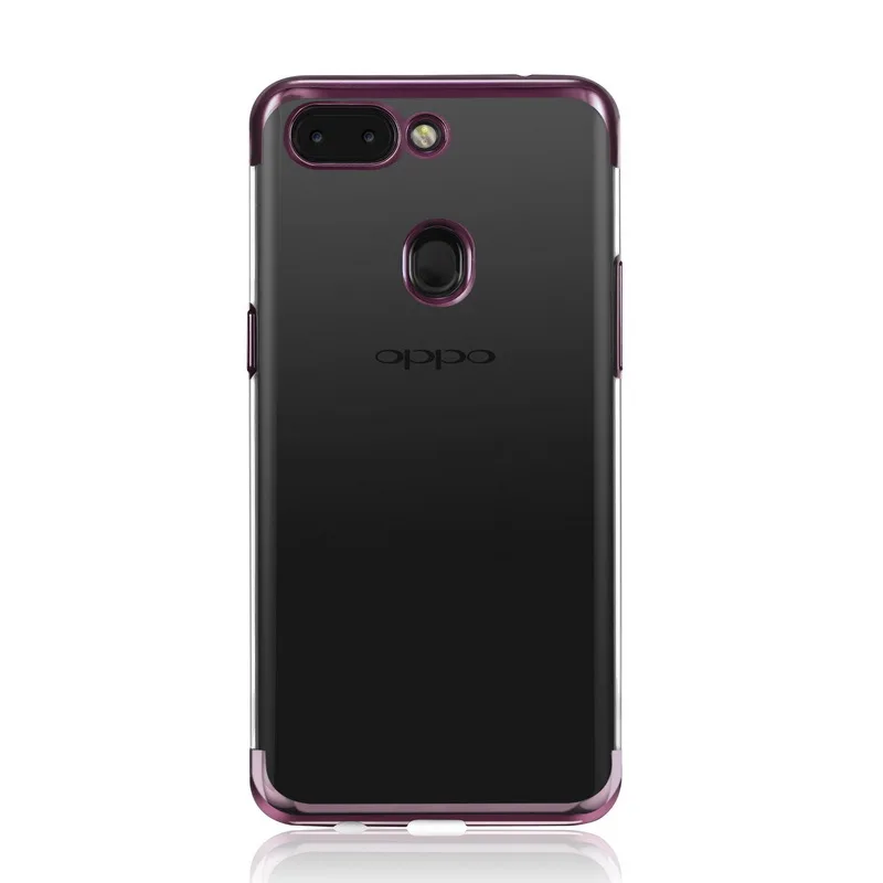 Роскошный прозрачный TUP Прозрачный чехол для OPPO R17 Гальванизированный фиолетовый