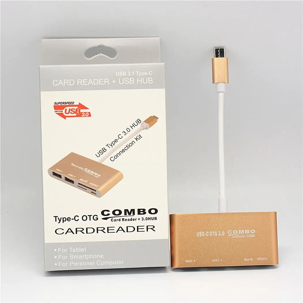 5 в 1 type C OTG USB 11 см/4 33 дюймов plug and play с супер скоростью. Концентратор SD/TF Card Reader Combo