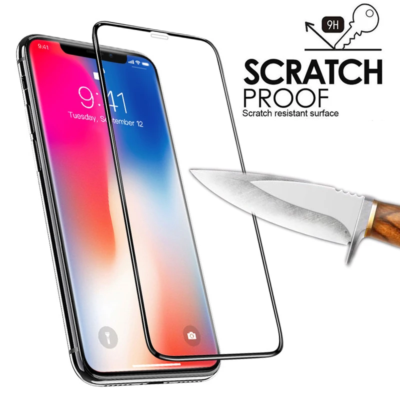 9D полное покрытие закаленное стекло протектор экрана для iPhone 7 8 Plus 6 S 9H Закаленное