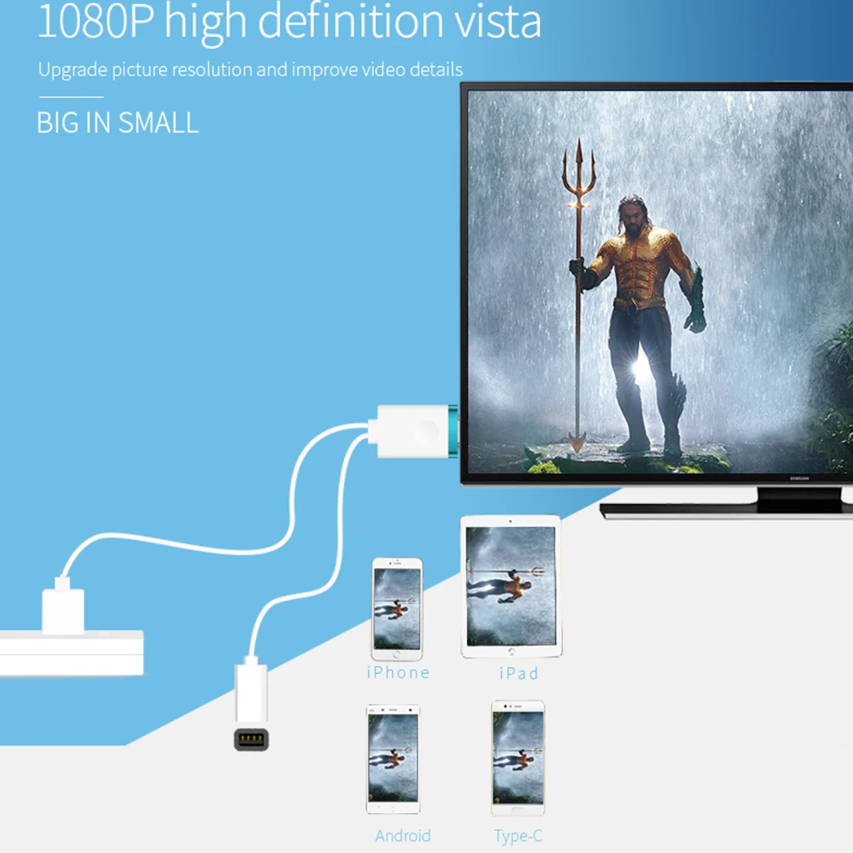 SOONHUA HDMI кабель для Android iOS Телефон ТВ адаптер видео 1080P HD Универсальный мини USB к