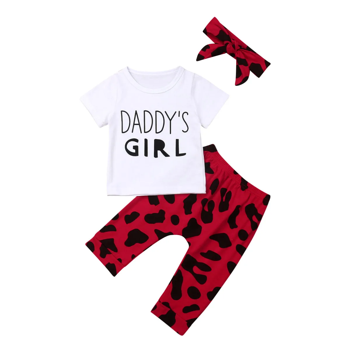 Canis/Милая летняя футболка для маленьких девочек 3 предмета Hoosier Daddy + леггинсы с