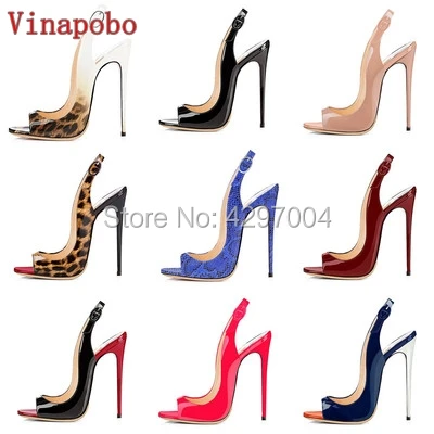 

Vinapobo fashion Women's Stiletto Snake Printed High Heels Pumps Sandals Gold Ladies Summer Wedding Shoes 12cm Heels open toe