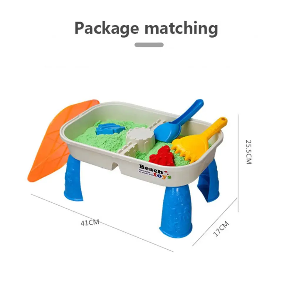 

Kids Sand Pit Set Beach Sandpit Table Water Outdoor Garden Play Spade Tool Toy Play Home Beach Table Toys Water Puzzle Toys