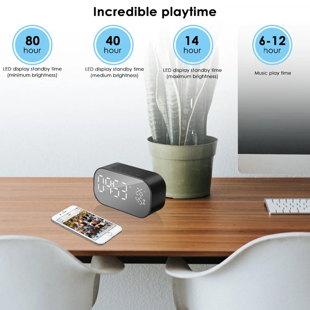 Портативный беспроводной Bluetooth-Динамик SOONHUA цифровой FM-радиоприемник Настольный