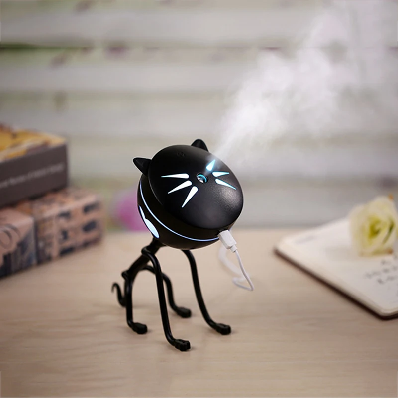 EAS 150ML портативный милый кот USB LED светящийся ночник увлажнитель Красочный эфирное