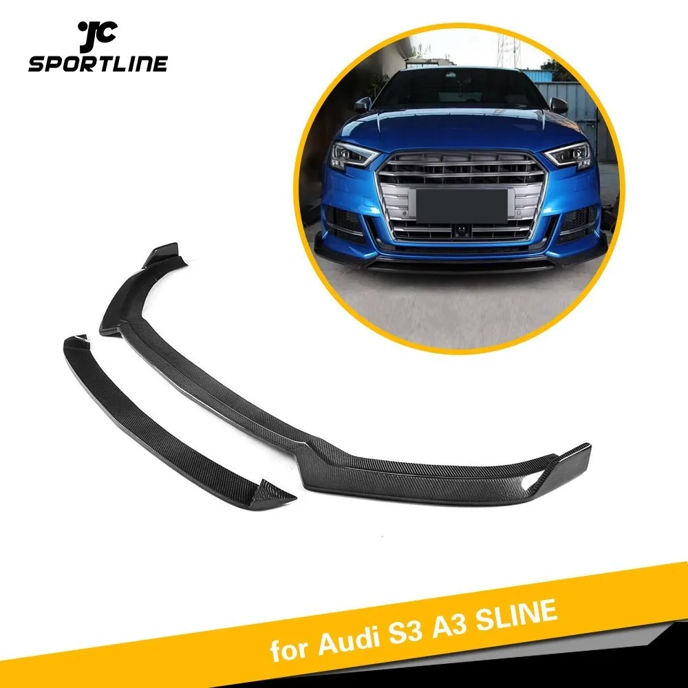 Передний бампер из углеродного волокна спойлер для Audi A3 Sline S3 2017-2019 передний
