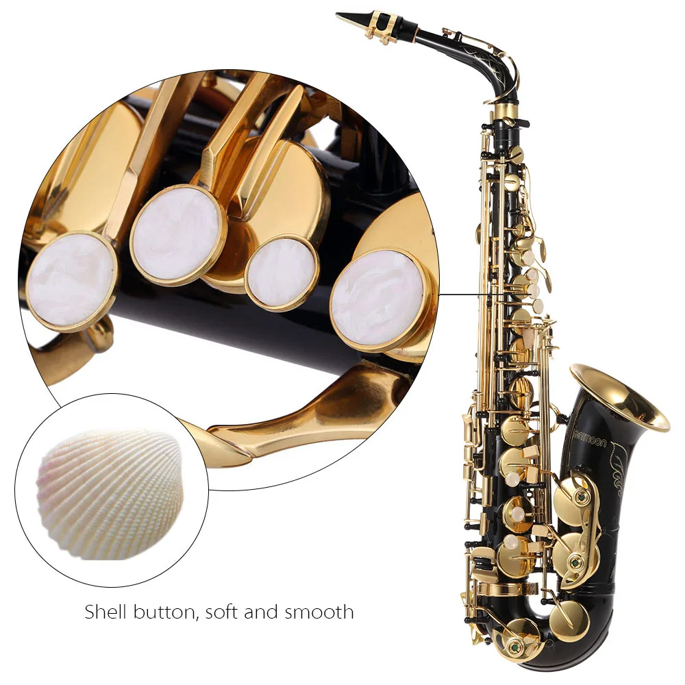 Альт-саксофон ammoon Eb латунный лакированный золотой E плоский Sax 82Z тип клавиши с