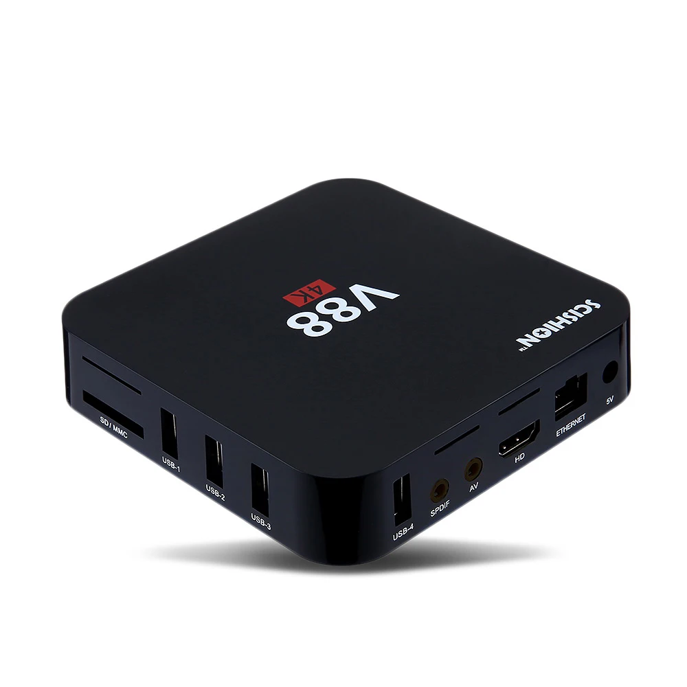 SCISHION V88 4 K Android 7 1 Смарт ТВ бокс на Rockchip 1G Оперативная память 8G Встроенная ядра USB WiFi