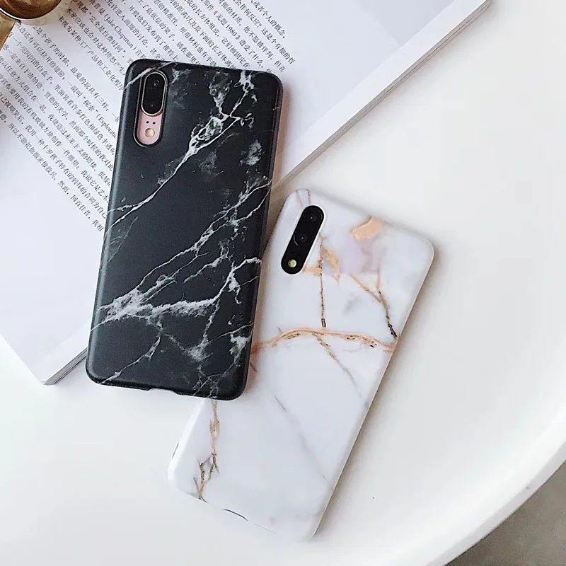Матовый коралловый чехол для Huawei Mate 20 Lite P20 Pro Nova 3i P Smart Plus силиконовые мраморные