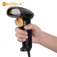 neoteck usb long scan handheld automatic pos laser barcode scanner with stand qr bar code reader for postalsystem pos