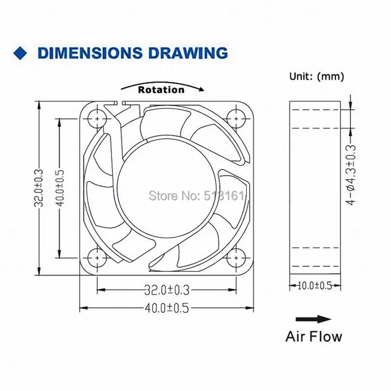 2 шт. Gdstime DC 5 В Pin 40 мм 40x40x10 4 см шарикоподшипник ПК чехол Вентилятор охлаждения |