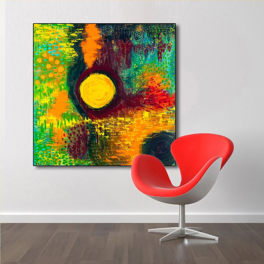 AAVV картина маслом красочный желтый Paiting домашний декор на холсте стены искусства