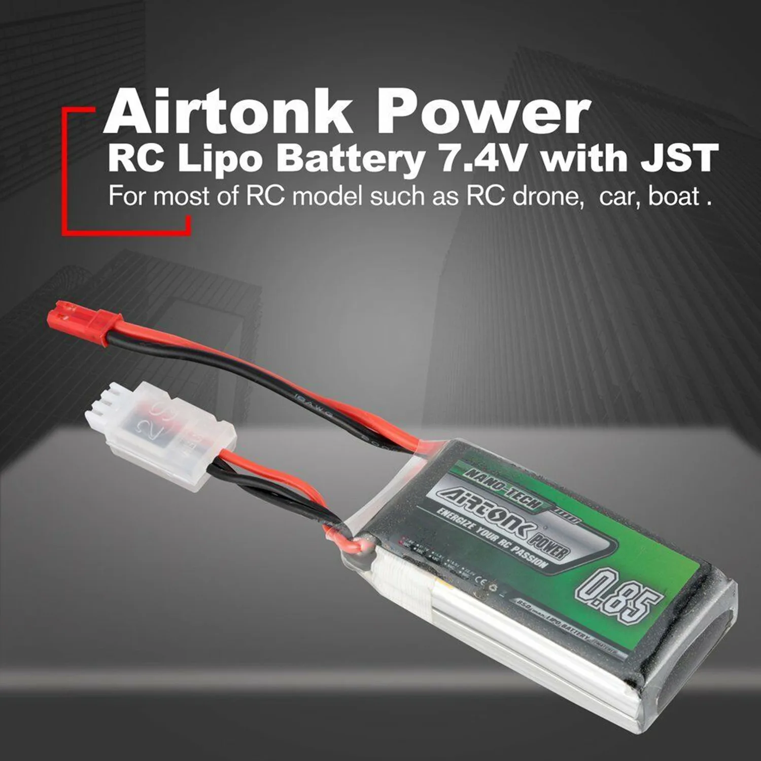 Airtonk power 7 4 V 850 Mah 30C 2 S 1 P Lipo батарея Jst разъем для радиоуправляемого дрона
