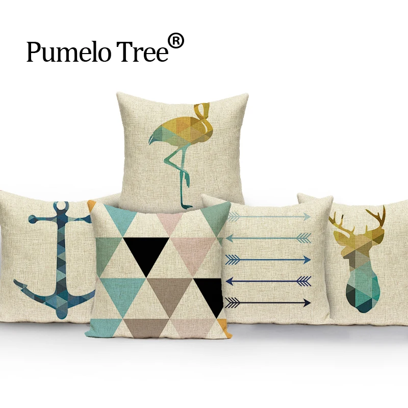 Наволочка для подушки в скандинавском стиле с геометрическим рисунком|almofada