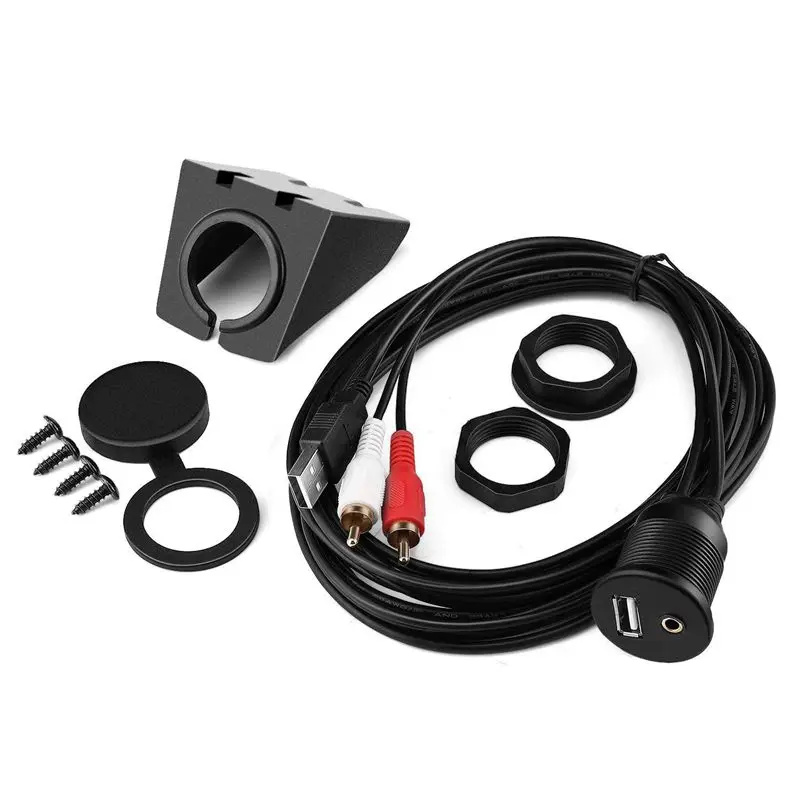 USB RCA кабель для скрытого монтажа-панель приборной панели порт крепления на + 3 5 мм
