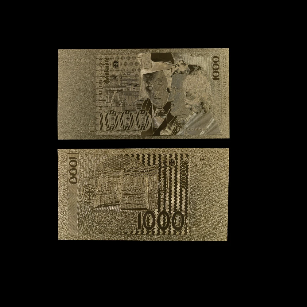 Банкнота Золотая немецкая с покрытием из чистого металла 1000 10 шт./лот для