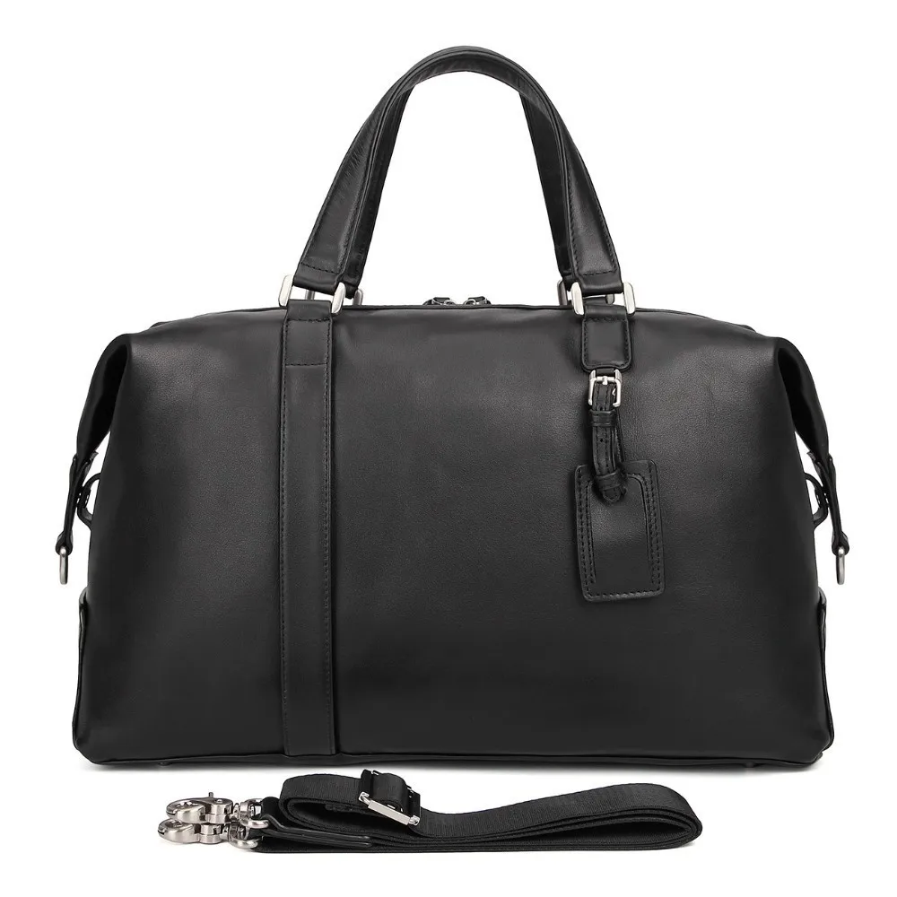 Luxury Genuine Leather Men's Travel Bag Luggage & Travel Bag Men Carry On Leather Duffel Bag Weekend Bag Big Tote Handbag black
