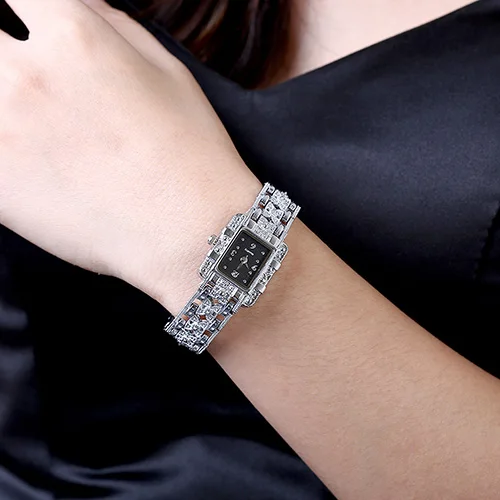 

Wholesale Fashion Rectangle Dial Rhinestone Alloy Band Lady Women Gift Analog Wrist Watch