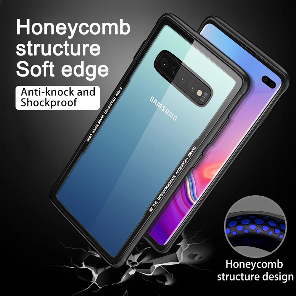 Чехол из закаленного стекла KISSCASE для Samsung Galaxy S10 LITE PLUS S10E прозрачные чехлы задняя