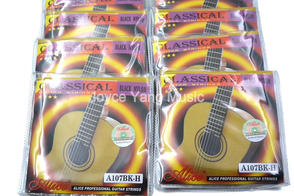10 Sets of Alice A105/A107BK-H Black Nylon Strings Classical Guitar 1st-6th Free Shipping Wholesales | Спорт и развлечения